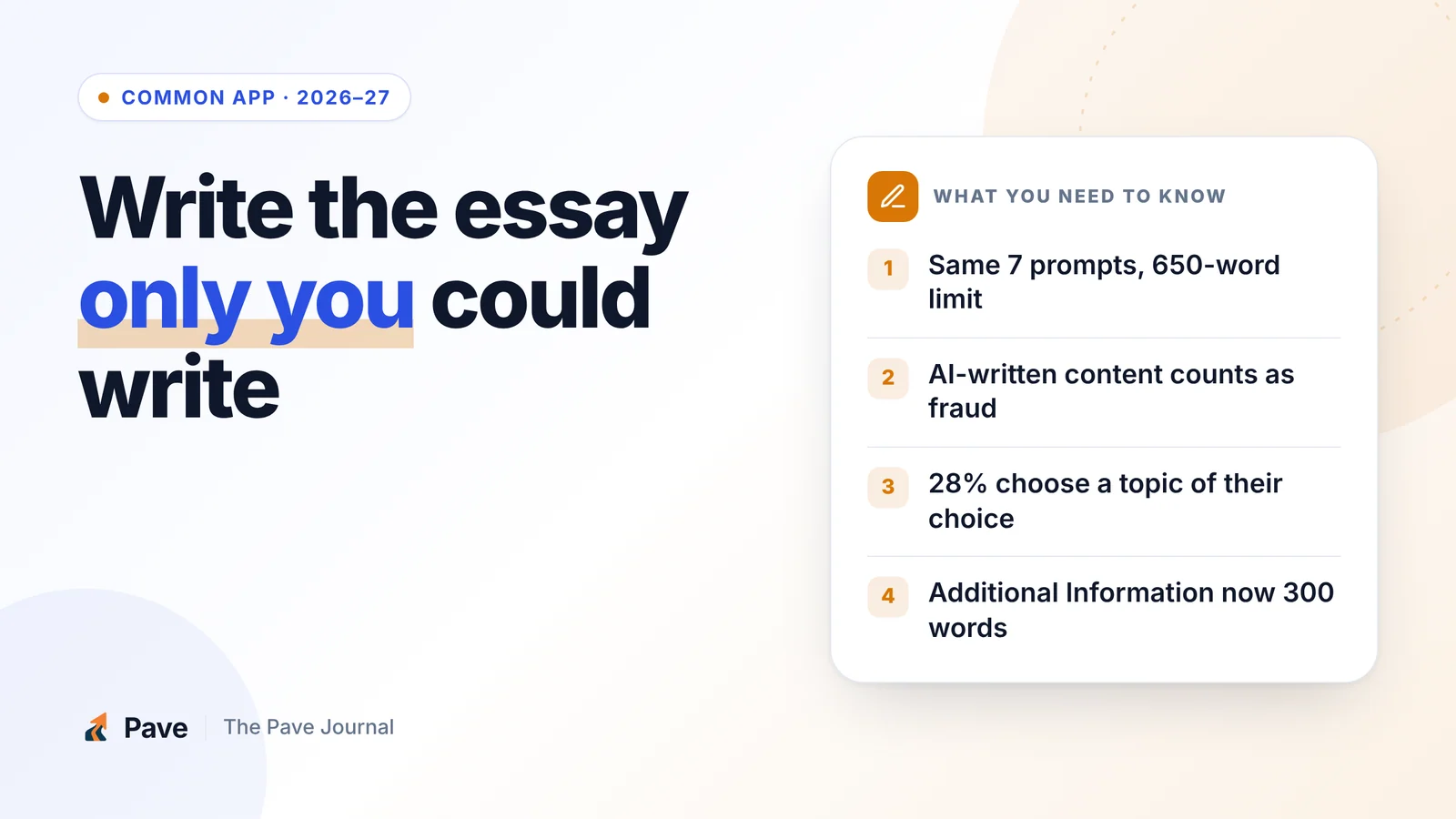 Common App Personal Statement 2026–27: Prompts, AI Rules and a Step-by-Step Plan